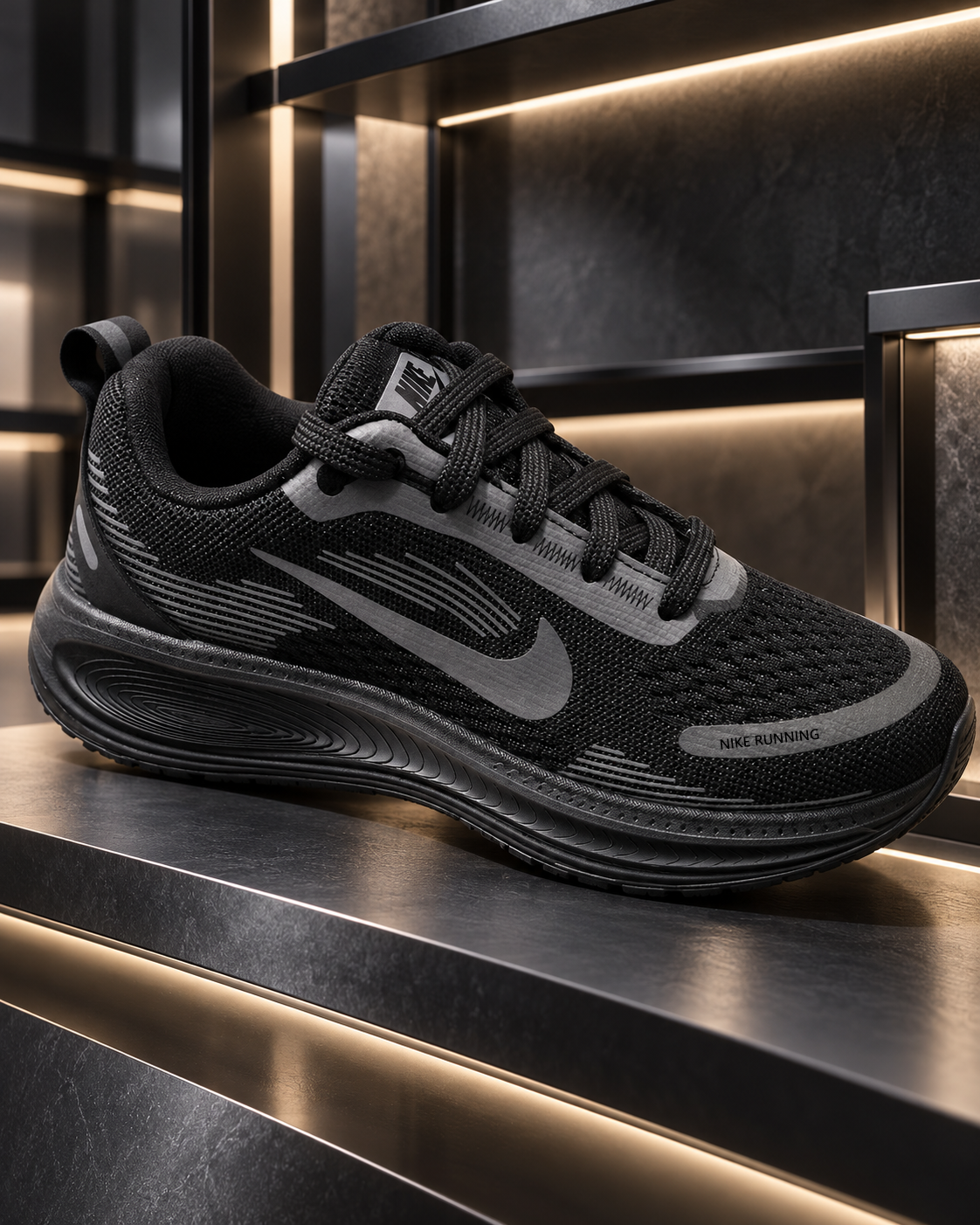 Lightweight Sports Sneakers with Textured Mesh Upper and Padded Collar for Walking and Running