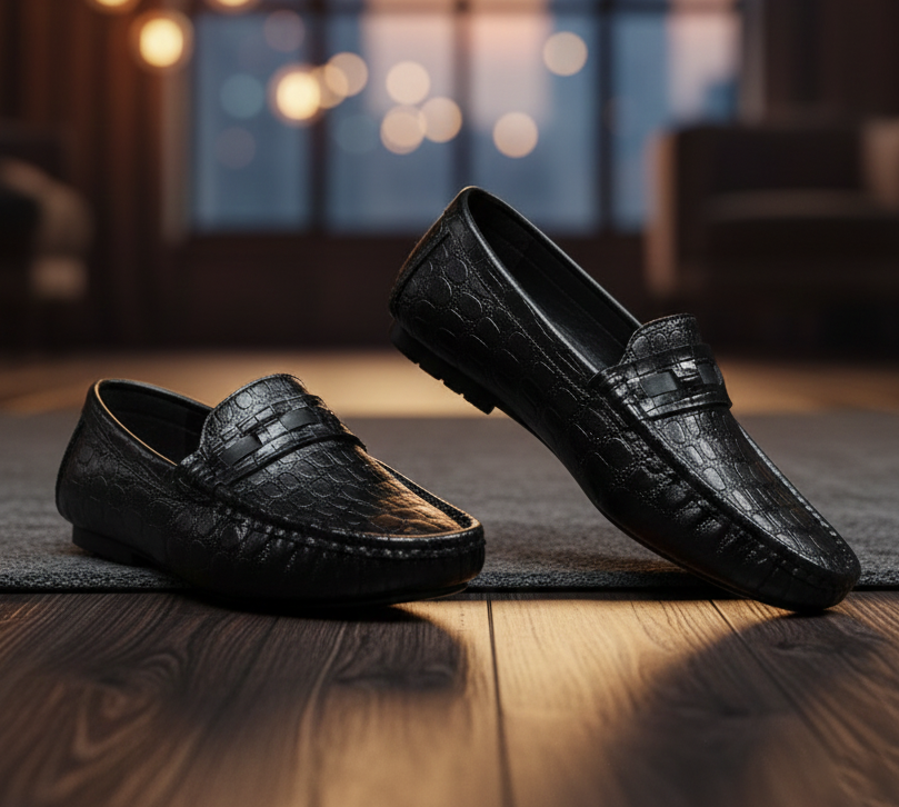 Black Party Loafer Shoes