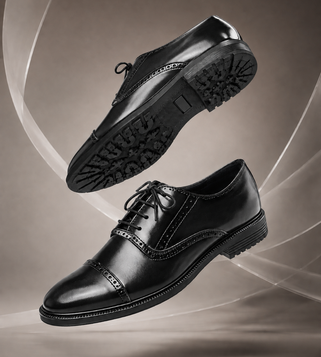 Men’s Oxford Vintage Design Formal Shoes – Classic Brogue Cap Toe Lace-Up Style