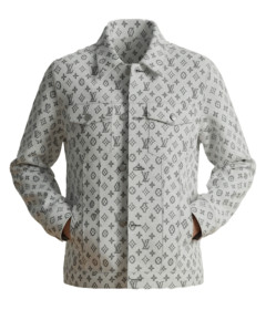 Louis Vuitton Supercopy Jacquard Denim Jacket – Gray