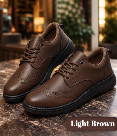 Men's Wingtip Oxford Shoes Casual Brogue Lace-up Dress Shoes Lightweight Comfortable Walking Shoes for Business Office Formal Occasions