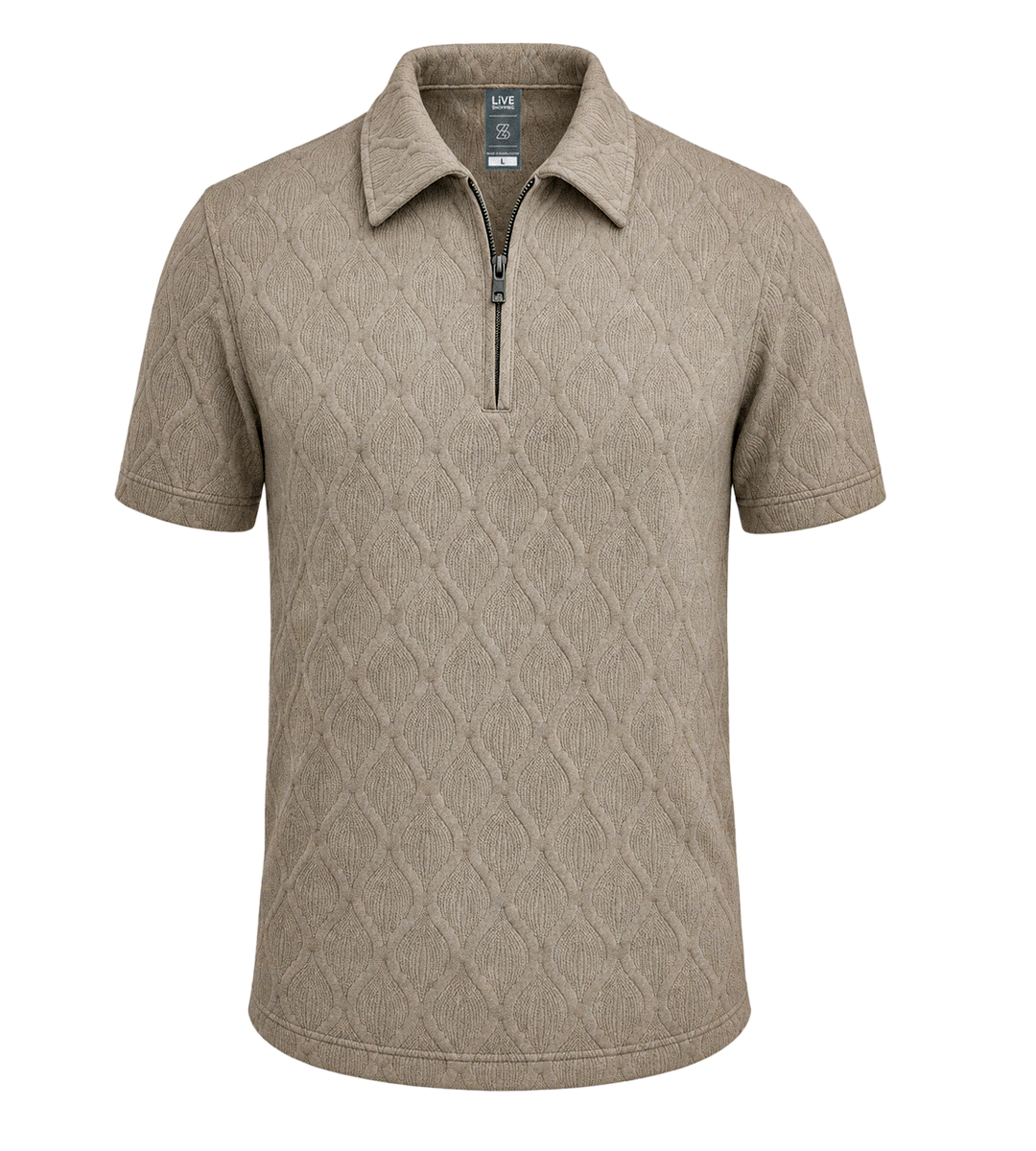 Minimal Weave Textured Polo Shirt for Men