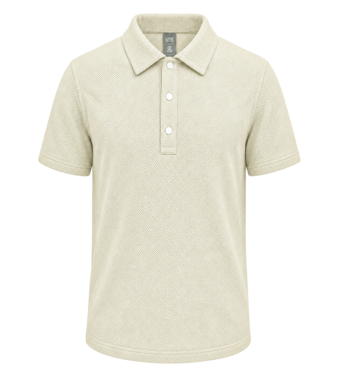 Men’s Lightweight Knit Polo – Smart Casual Short Sleeve Shirt