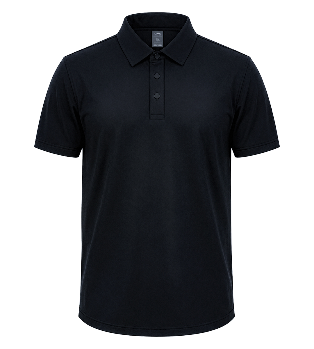Men’s Solid Black Knit Polo Shirt – Classic Collar Short Sleeve Smart Casual Wear