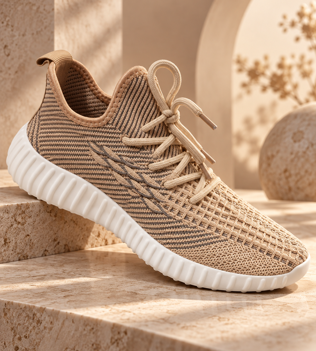 Modern Fashion Casual Sneakers with Woven Mesh Texture and Comfortable-Look Low-Top Design