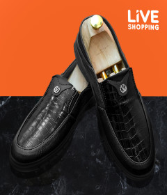 Premium Crocodile Shoe Black