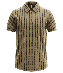 Men’s Luxe Textured Polo Shirt,Short-Sleeve Smart-Casual Designer