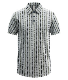 Men’s Luxe Textured Polo Shirt,Short-Sleeve Smart-Casual Designer