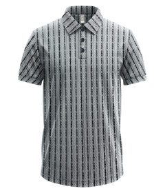 Men’s Luxe Textured Polo Shirt,Short-Sleeve Smart-Casual Designer