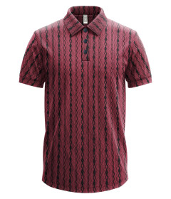 Men’s Luxe Textured Polo Shirt,Short-Sleeve Smart-Casual Designer