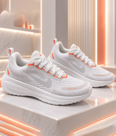 Lightweight Sports Sneakers with Textured Mesh Upper and Padded Collar for Walking and Running
